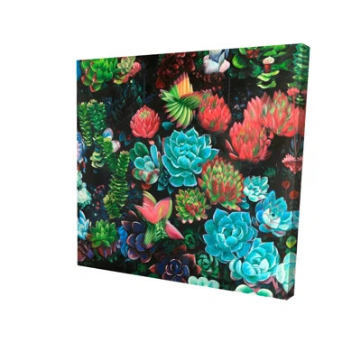 Botanical Bedroom Pink Canvas | Colorful Succulents Decor Set | Wayfair North America