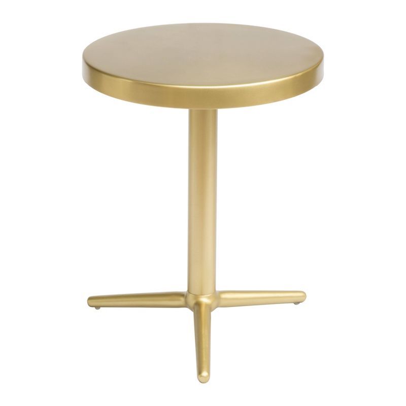 Modern Round Pedestal Accent Table - Brass - Zm Home | Target