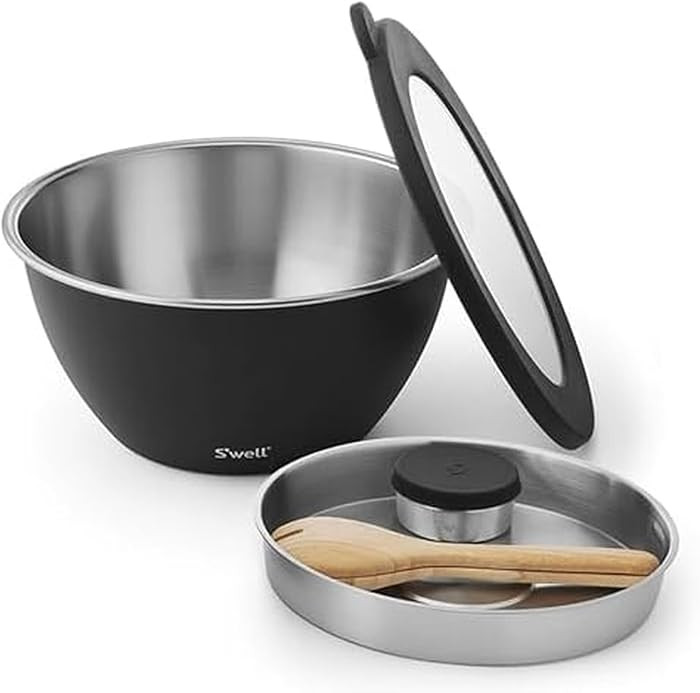 S'well Stainless Steel Salad Bowl Kit XL 184oz, Onyx, Includes 5oz Canister For Dressing, Serving... | Amazon (US)