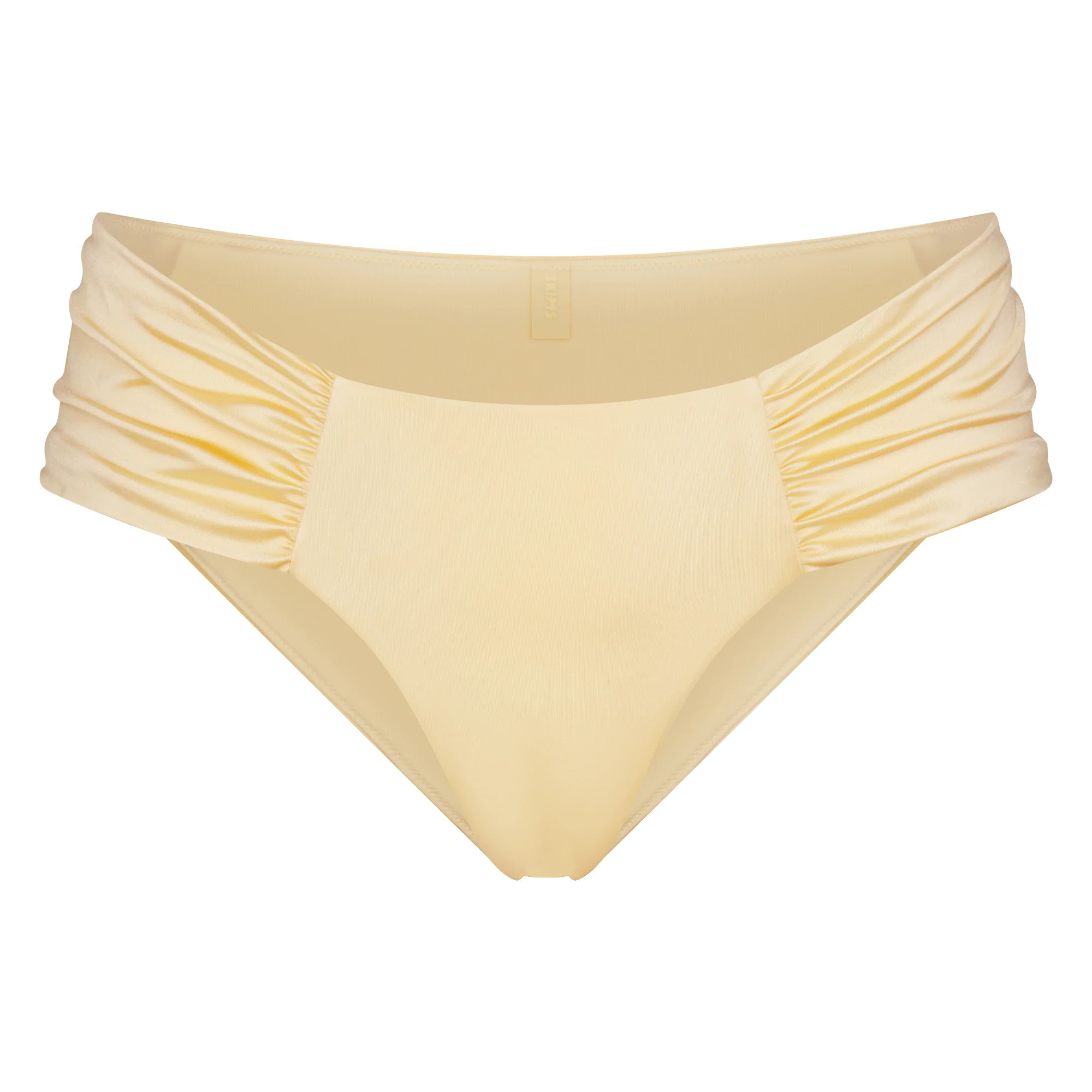 SKIMS Ruched Bikini Bottom | Orange | Large | Satin Swim | SKIMS (US)