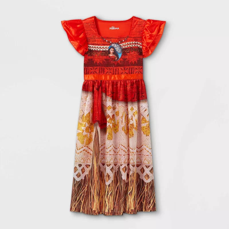 Girls' Disney Princess Moana NightGown - Orange | Target