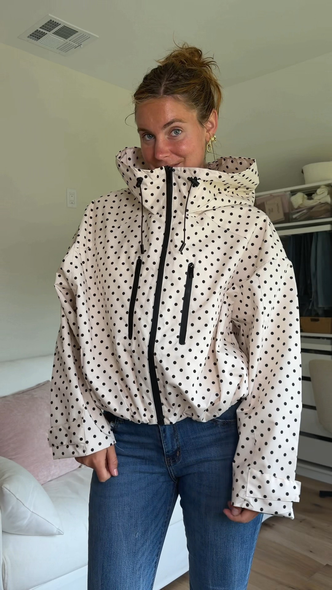 Girls, are we making polka dots our rainy-day personality? 🤍☔️

Because finding a cute women’s rain jacket is one thing, but finding one that looks oversized on a tall girl instead of giving “I outgrew this jacket in middle school” is another. This PUFFIT polka-dot rain jacket has that roomy, relaxed shape I LOVE, with enough coverage to actually look intentionally oversized on a longer frame.

It’s waterproof and windproof, and the big hood, adjustable cuffs, pleated hem, and black-and-white polka dots make a practical rain jacket feel like an actual outfit. Tall women and long-limbed girls deserve functional jackets that are cute too. 🤌🏼✨

Comment SHOP and I’ll send you where I found it 💌

Follow @kristinanicoletall for tall girl fashion, women’s outfit finds, and clothes that actually work on long arms and long legs.

tallgirlstyle tallgirlfashion tallwomen tallgirls tallgirlapproved womensfashion rainjacket womensrainjacket waterproofjacket windbreaker polkadotjacket longarms tallgirloutfits wardrobefinds @amazon