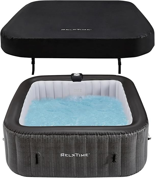 Inflatable Hot Tub 4-6 Person Black, Portable Outdoor Hottub Spa with 130 Air Jets, Built in Heat... | Amazon (US)