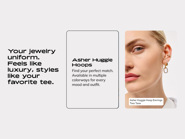 Ana Luisa Asher Small Huggie Hoop Earrings for Women - 14K Gold Plated, Silver Rhodium Plated and... | Amazon (US)