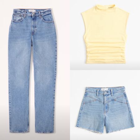 Abercrombie Sale - what I snagged!! 

My favorite jeans in a non distressed version so I can wear them to work. 

This gorgeous yellow ruched top - will be perfect for spring as a layering piece and summer with shorts and skirts. 

Cute dad shorts with a 5 inch inseam. 