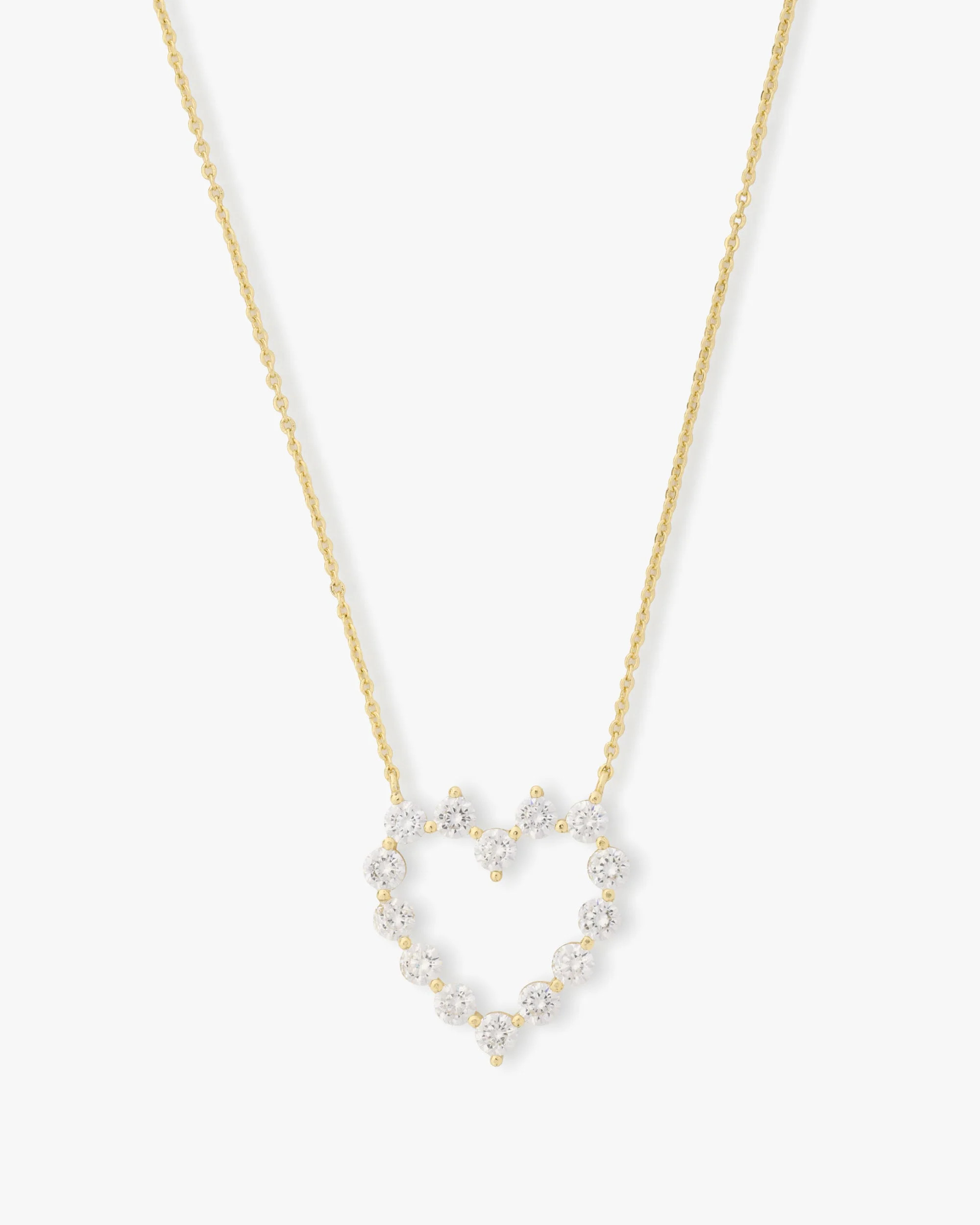 She's an Icon Small Heart Necklace - Gold|White Diamondettes | Melinda Maria Jewelry