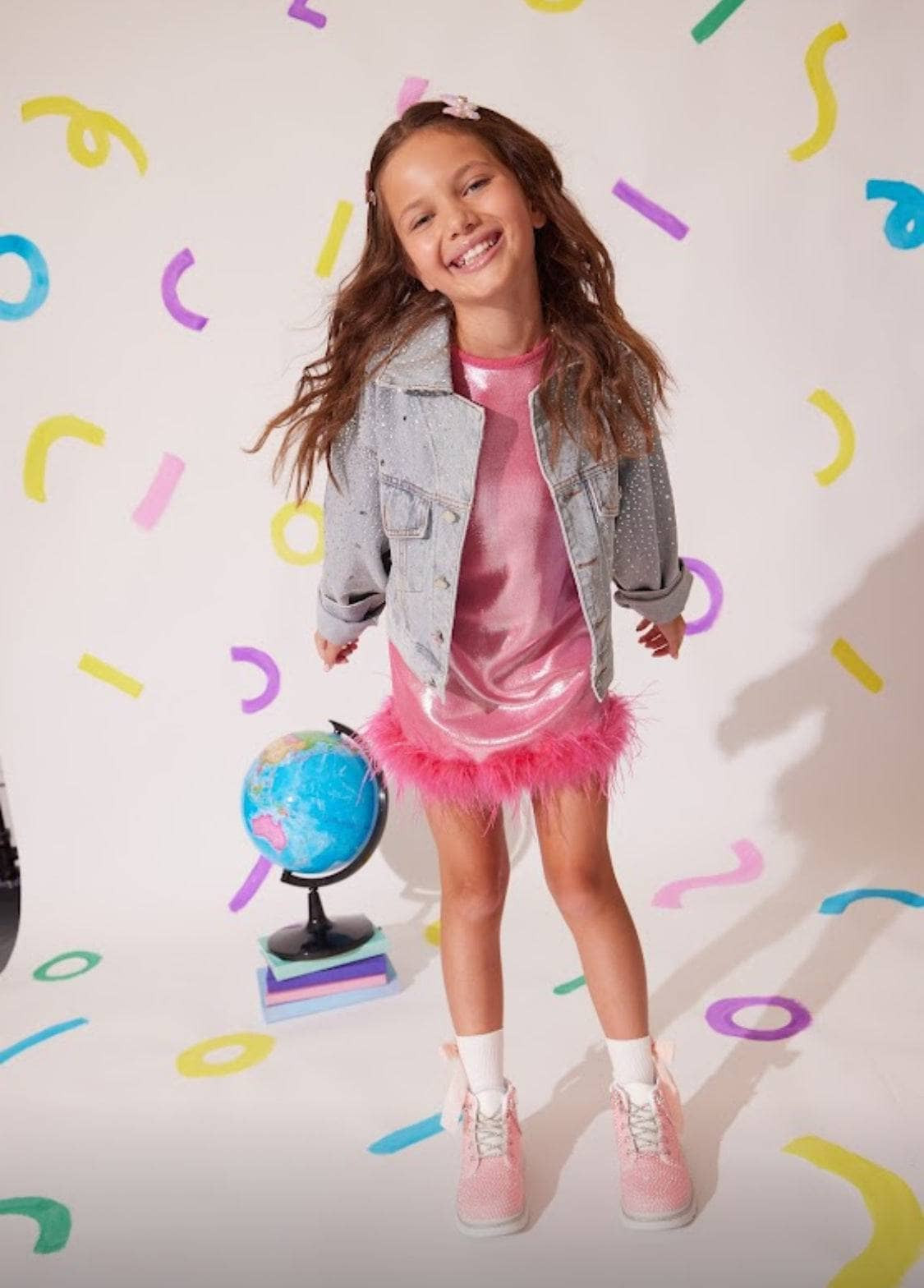 Shimmering Metallic Feather Dress | Lola + The Boys