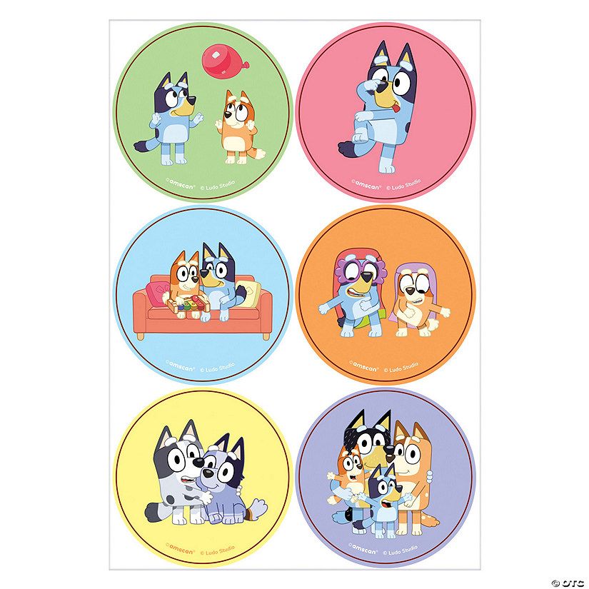 Bluey Party Sticker Sheets - 4 Sheets | Oriental Trading Company