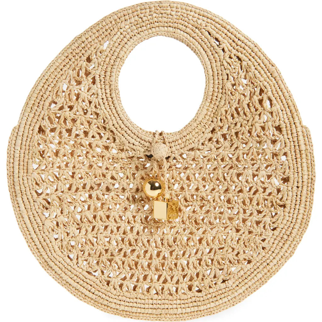 Jacquemus Le Petit Rond Spiaggia Raffia Handbag in Natural 142 at Nordstrom | Nordstrom