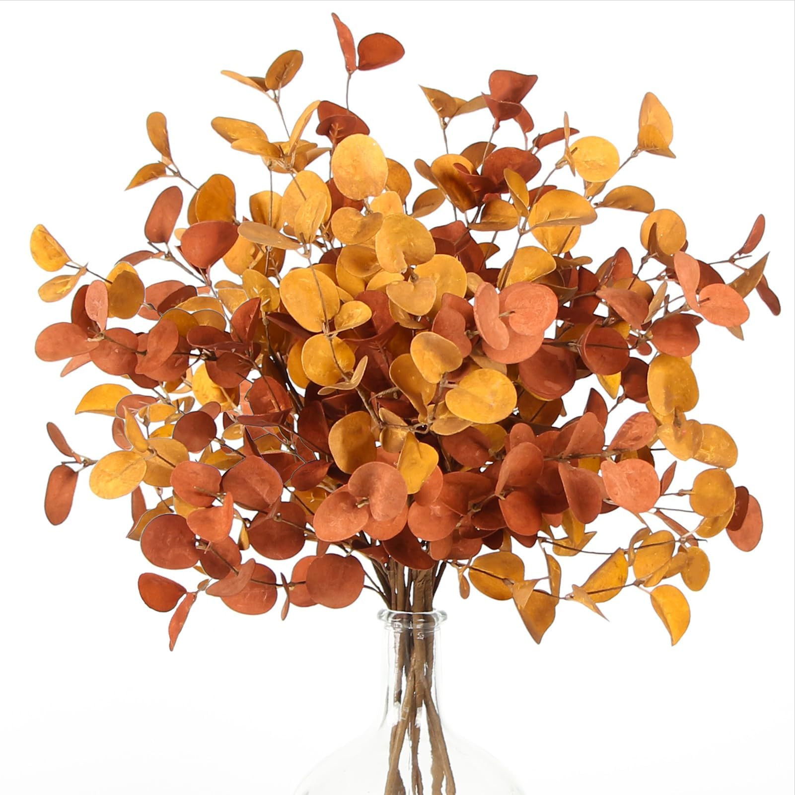 ZIFTY 6 Pcs Fall Stems Artificial Eucalyptus 26.7'' Tall Decor Fake Silver Dollar Leaves Branches... | Amazon (US)