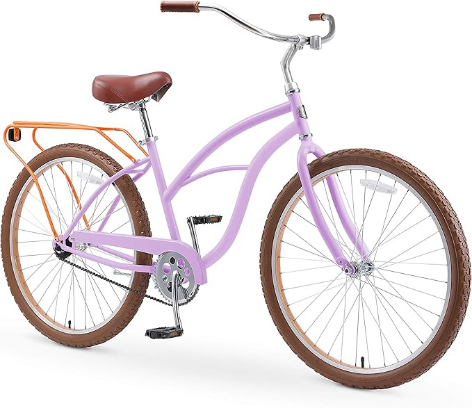 sixthreezero Around The Block Women's 26" Single Speed New Beach Cruiser Bicycle with Rear Rack, ... | Amazon (US)