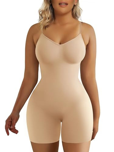 SHAPERX Women's Seamless Shapewear Bodysuit Tummy Control Body Shaper Waist Snatching Body Suit | Amazon (US)