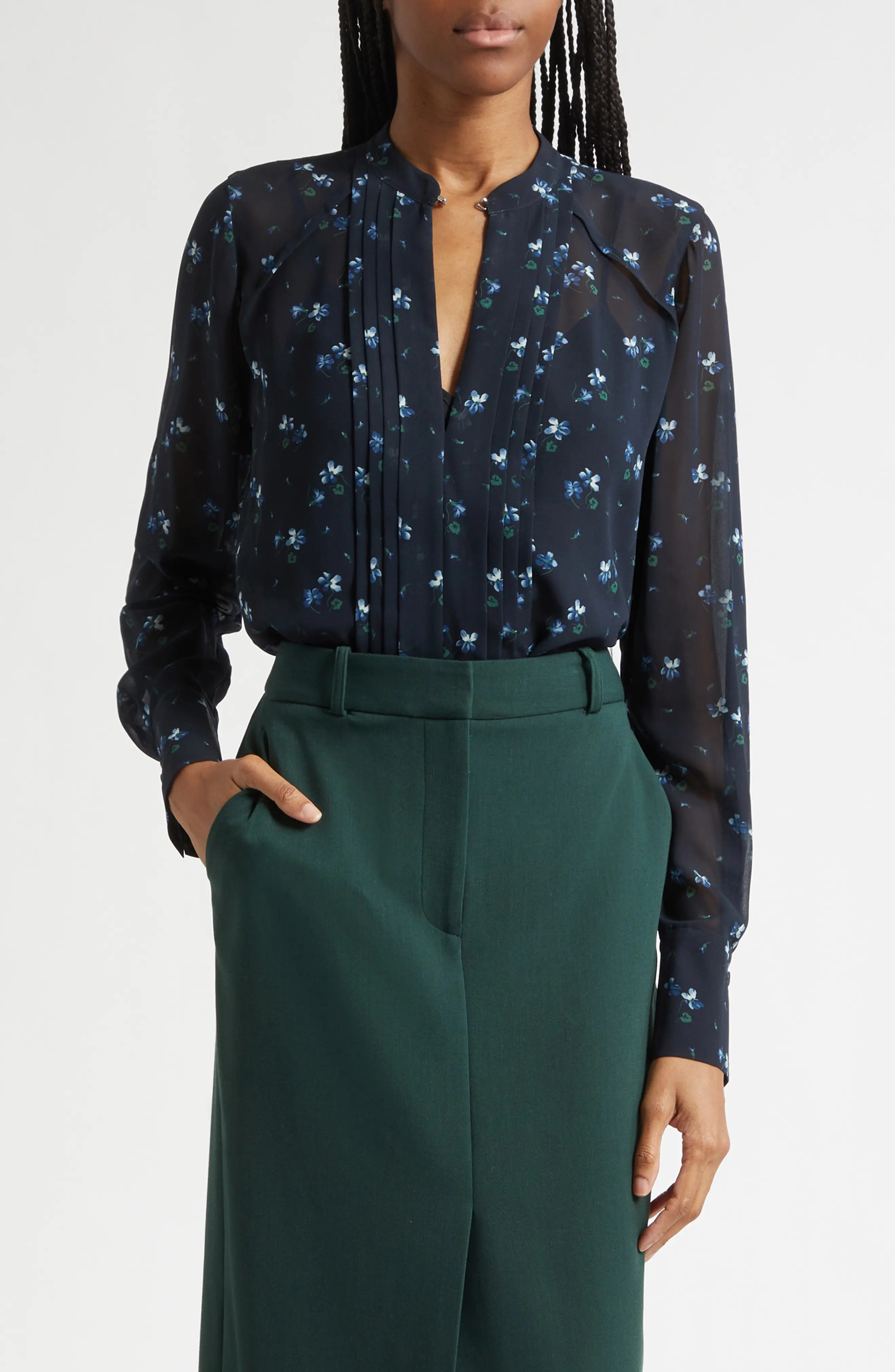 Rennon Floral Pleat Detail Top (Women) | Nordstrom | Nordstrom