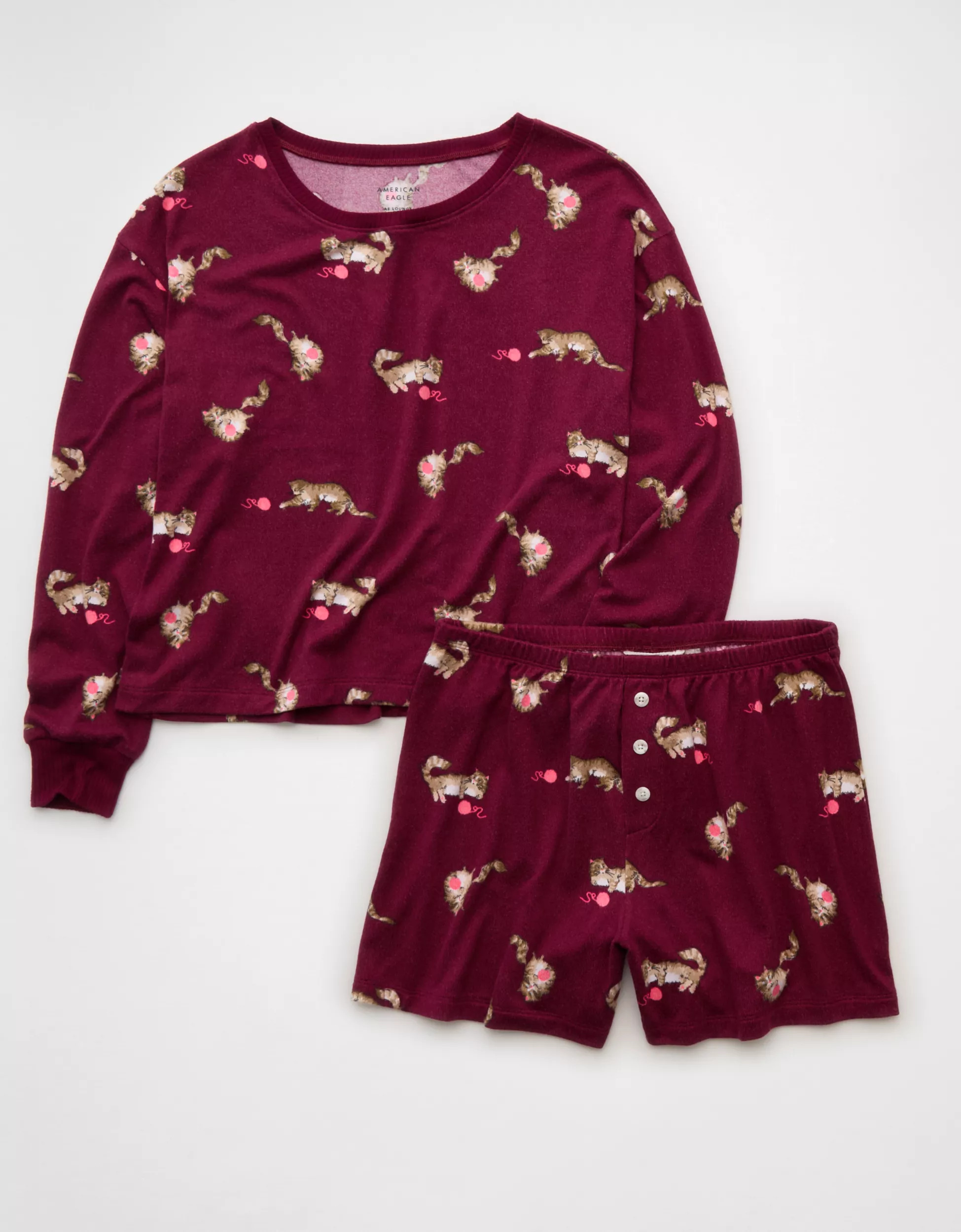 AE Luxe Plush Holiday PJ Set | American Eagle Outfitters (US & CA)
