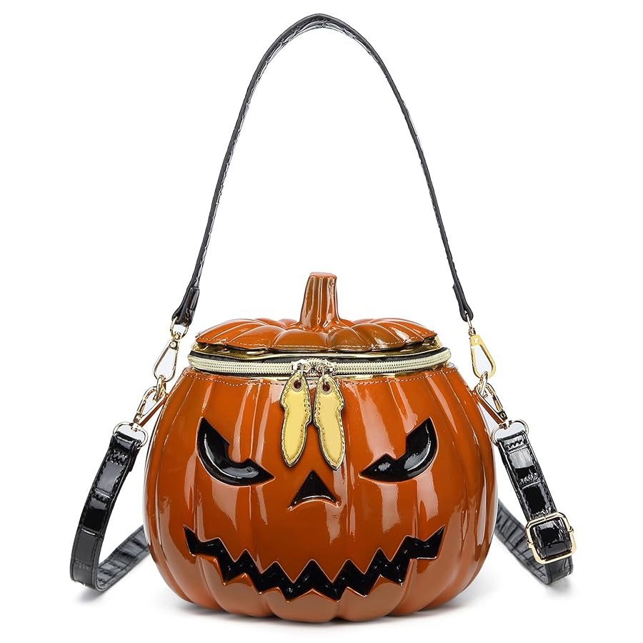 Women Pumpkin Shaped Crossbody Shoulder Bag Unique Weird PVC Handbag Novelty Halloween Pumpkin Pu... | Amazon (US)