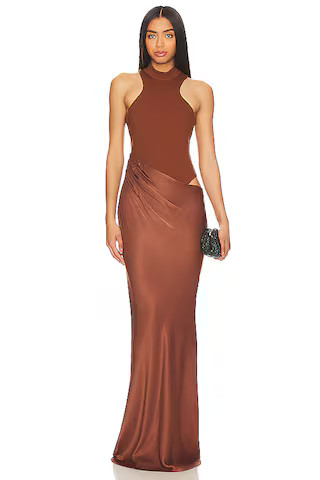 Camila Coelho Estrella Maxi Dress in Nutshell Brown from Revolve.com | Revolve Clothing (Global)