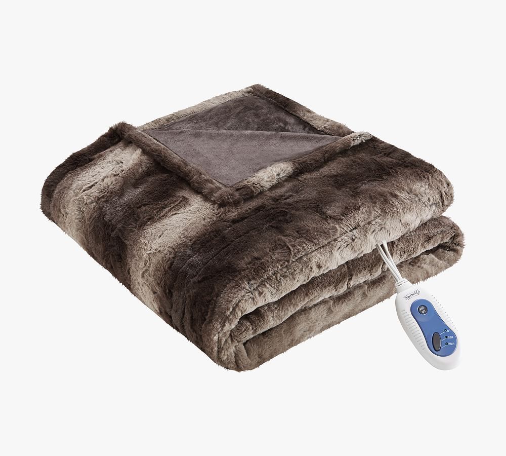 Beautyrest® Heated Oversized Faux Fur Throw Blanket | Pottery Barn (US)