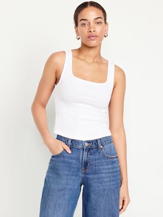 Ultra-Cropped Rib-Knit Tank Top | Old Navy (US)