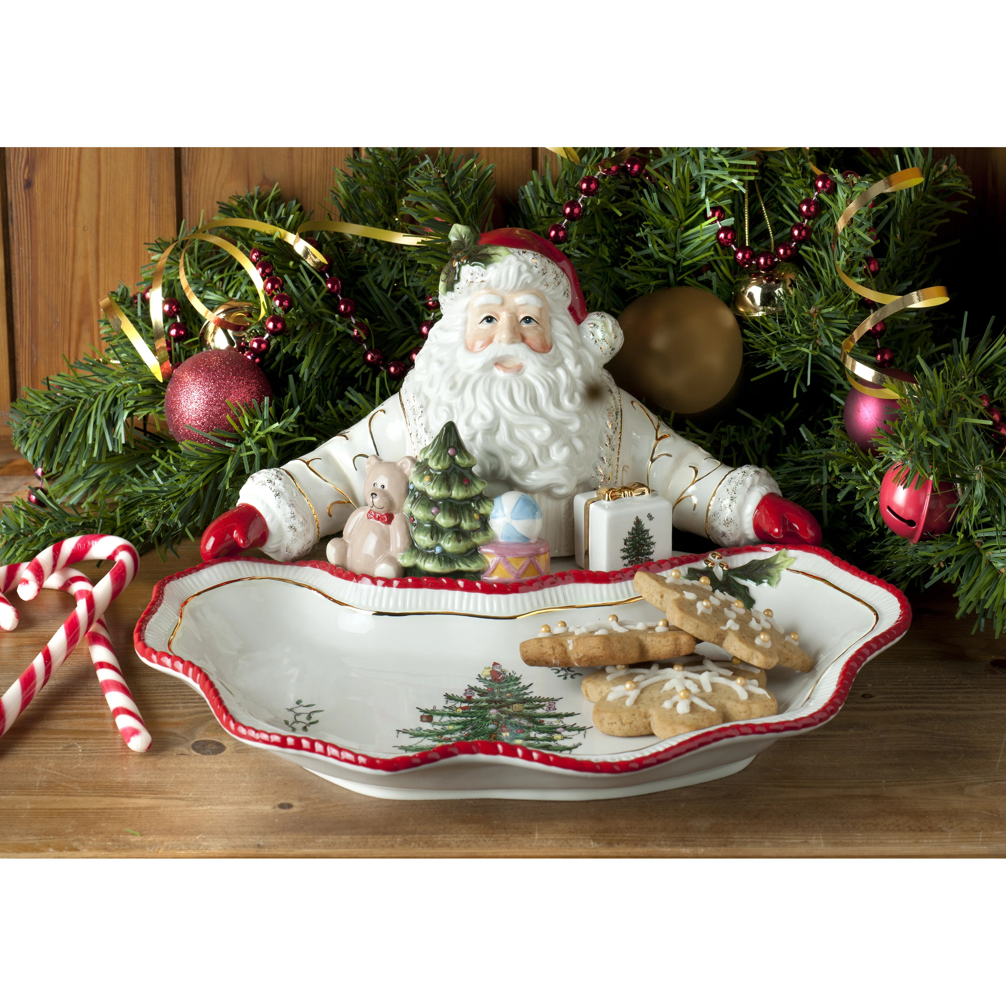 Spode Christmas Tree Figural Santa Dish | Wayfair North America