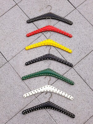 50er Kleiderbügel Kunstleder vintage rockabilly  Nietenkleiderbügel 7er Set  60s  | eBay | eBay DE