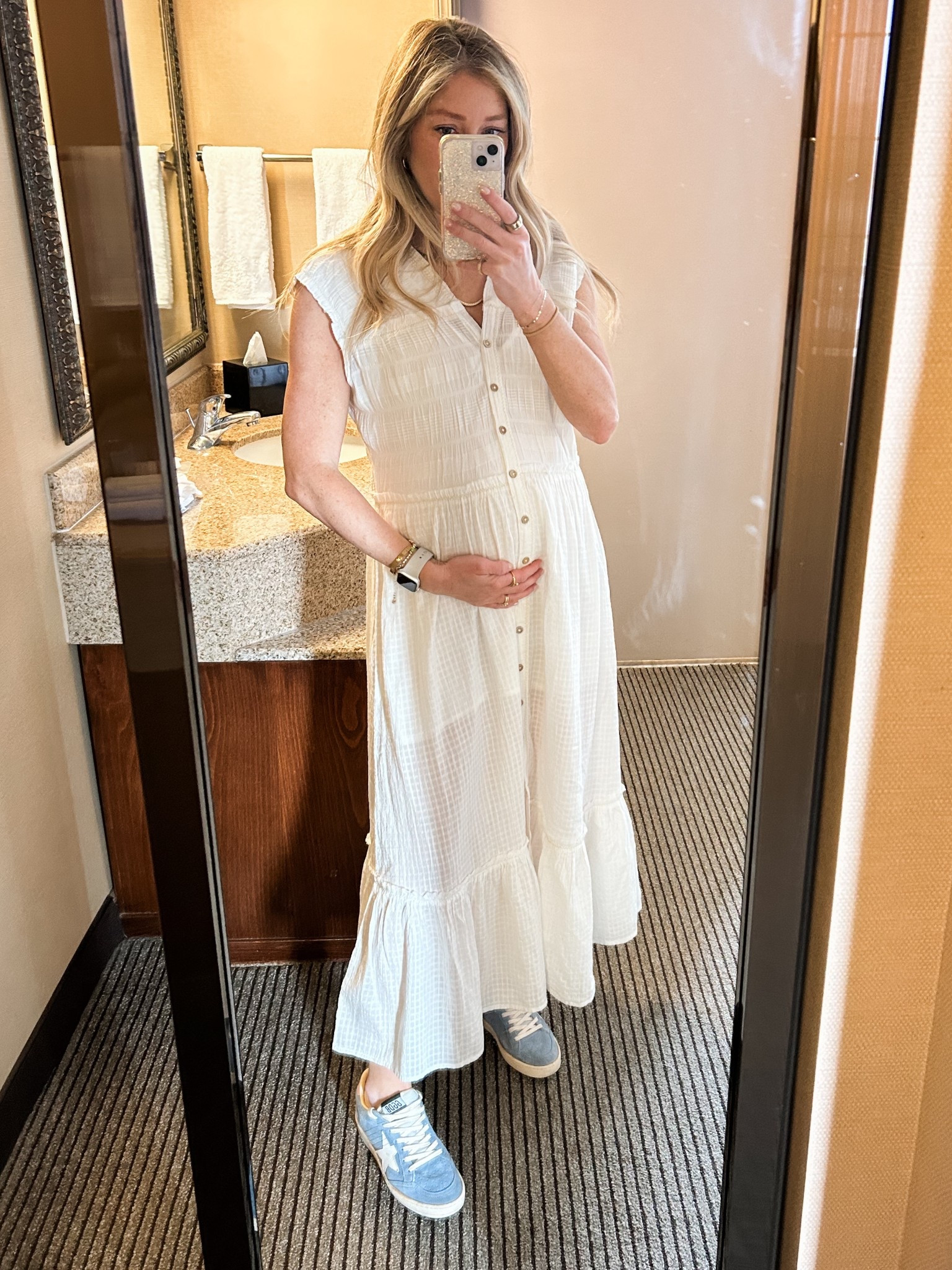 bump friendly dress - wearing small 
can be worn open with shorts too!

#LTKFestival #LTKStyleTip #LTKBump