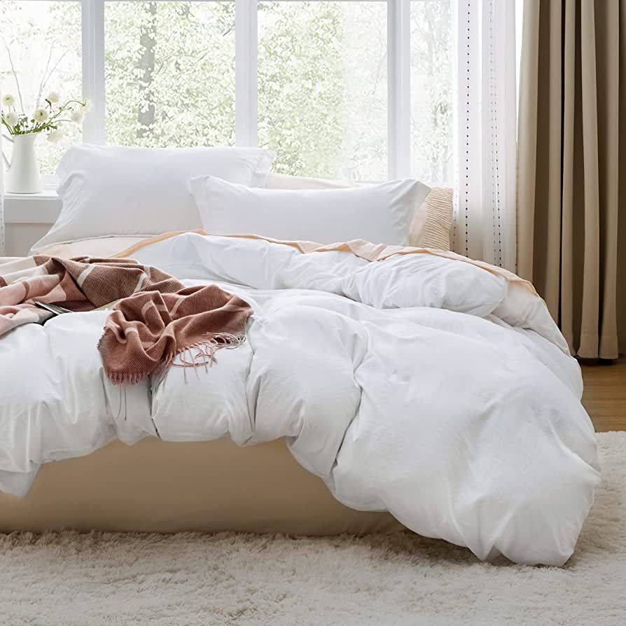 Bedsure White Duvet Cover Full Size - Soft Prewashed Full Duvet Cover Set, 3 Pieces, 1 Duvet Cove... | Amazon (US)