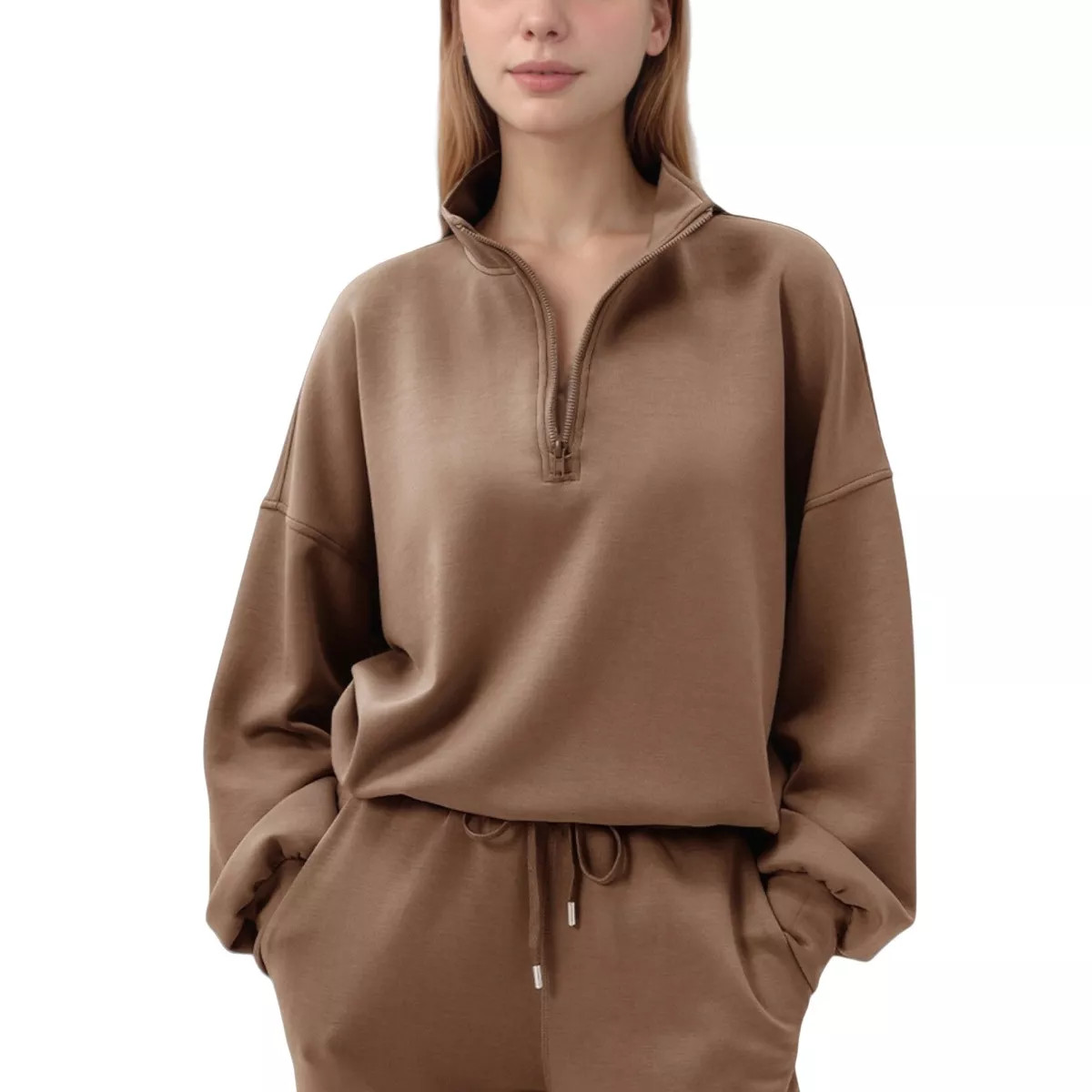 Anna-Kaci Active Women's Long Sleeve Half Zip Pullover Top with High Collar and Relaxed Fit | Target