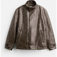 Zara - Limited Edition Leather Effect Jacket In Brown - S - Man | Zara UK