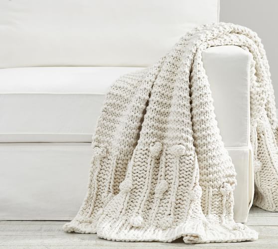 Edilon Bobble Knit Throw | Pottery Barn (US)