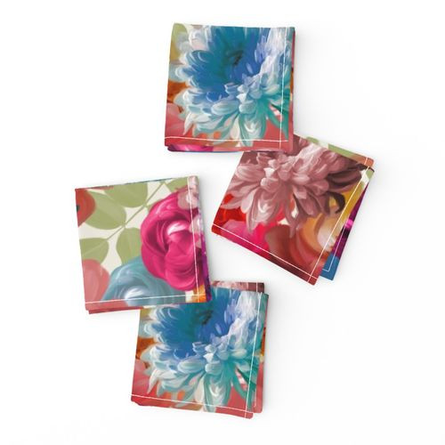 Napkins in Speakeasy Floral Plum | Spoonflower