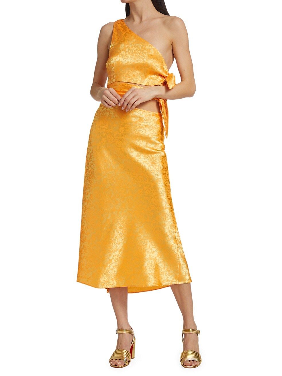 Untouchable Satin Cut-Out Midi-Dress | Saks Fifth Avenue