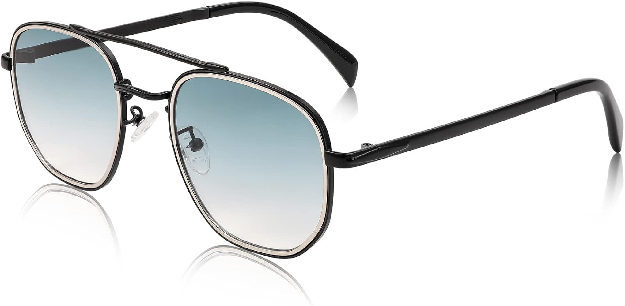 FEISEDY Women Men Square Aviator Sunglasses Gradient Lens Retro Small Metal Shades B2953 | Amazon (US)