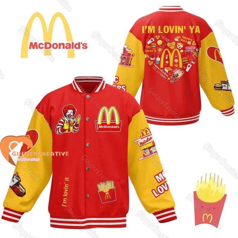 Mcdonald's Baseball Jacket, Mcdonald's Jacket, Mcdonalds Jacket Men, Food Baseball Jacket, Jacket... | Etsy (US)