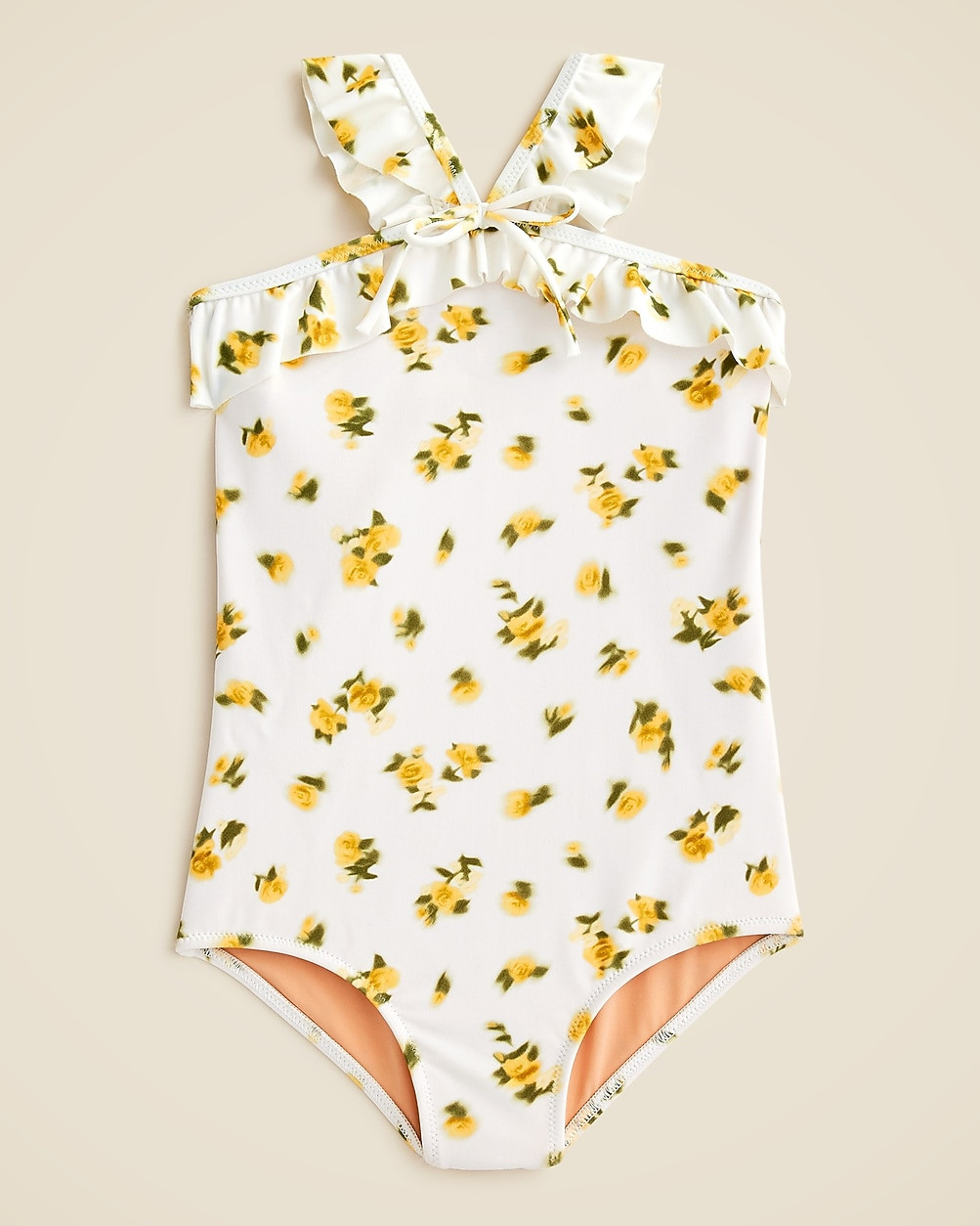 Girls' ruffle halter-neck one-piece swimsuit | J. Crew US