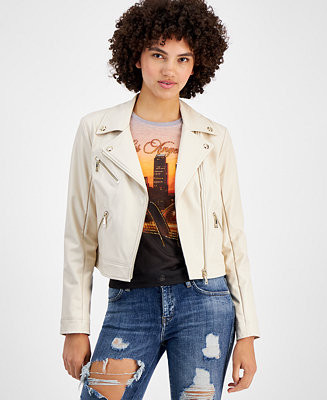 Women's Venom Faux-Leather Cropped Moto Jacket | Macy's