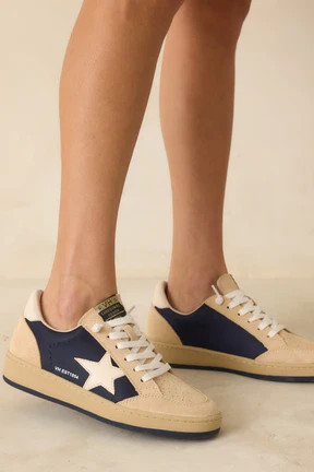 Vintage Havana Denisse Navy Suede Sneakers | Red Dress