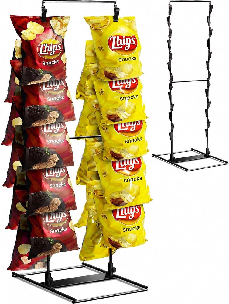 Chip Rack Display Stand, Chip Bag Holder, 2 Row | Amazon (US)
