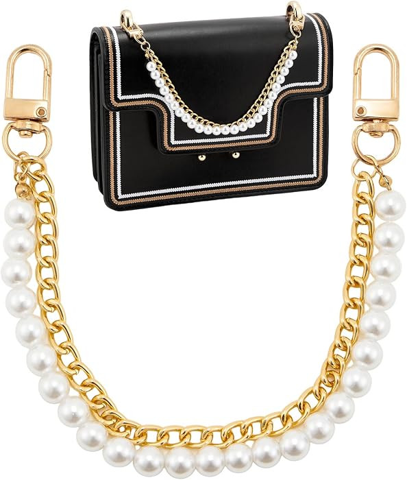 WOZEAH Pearl Bag Charms Chain for Handbags, Gold Purse Chain Charm, Decorative Bag Chain & Purse ... | Amazon (US)