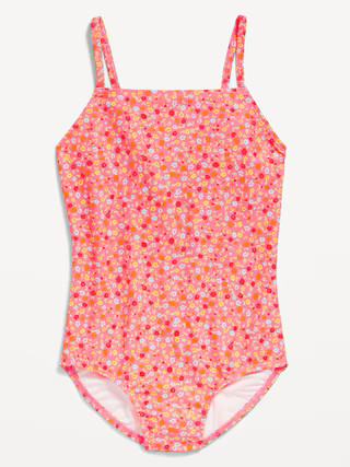 Printed Back Cutout One-Piece Swimsuit for Girls | Old Navy (US)