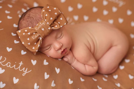 SewMine personalized swaddle WITH HEARTS receiving baby | Etsy | Etsy (US)