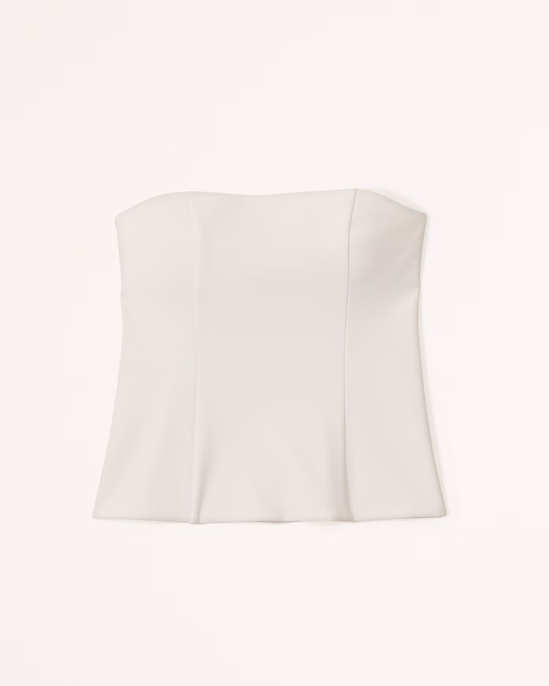 Strapless Crepe Set Top | Abercrombie & Fitch (US)