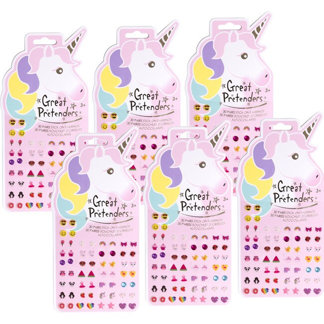 Adorable Unicorn Stick on Earrings, 6pc Bundle | Maisonette