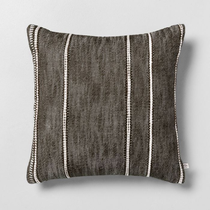 18" x 18" Stripe Pattern Decor Pillow Dark Green - Hearth & Hand™ with Magnolia | Target