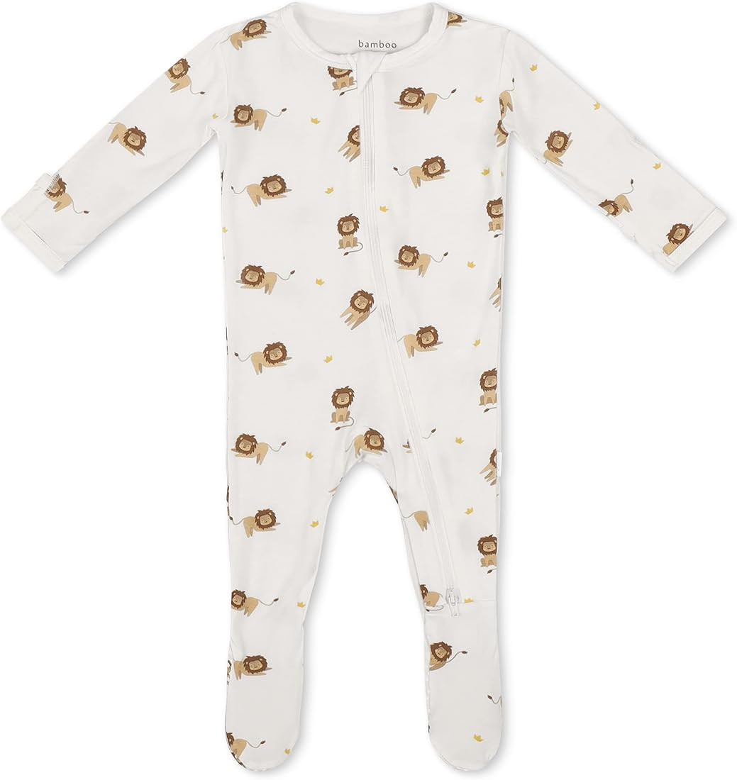 Bamboo Little Soft Baby Bamboo Footie Pajamas, Zipper Closure, 0-24 Months | Amazon (US)