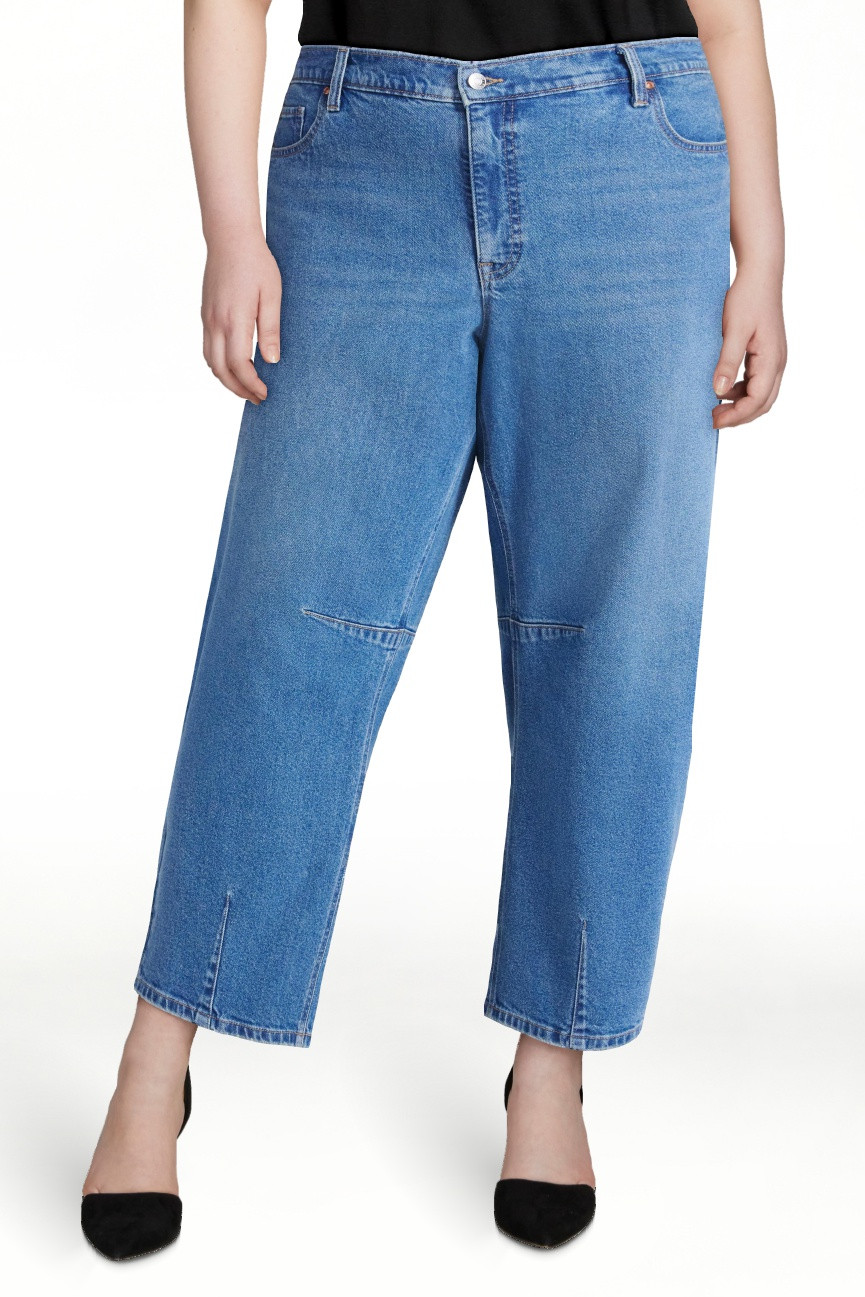 Sofia by Sofia Vergara Women's and Women's Plus Barrel Super High Rise Jeans, 27" Inseam, Sizes 0... | Walmart (US)