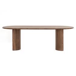 Paris Rustic Lodge Brown Acacia Wood Oval Dining Table - 94"W | Kathy Kuo Home