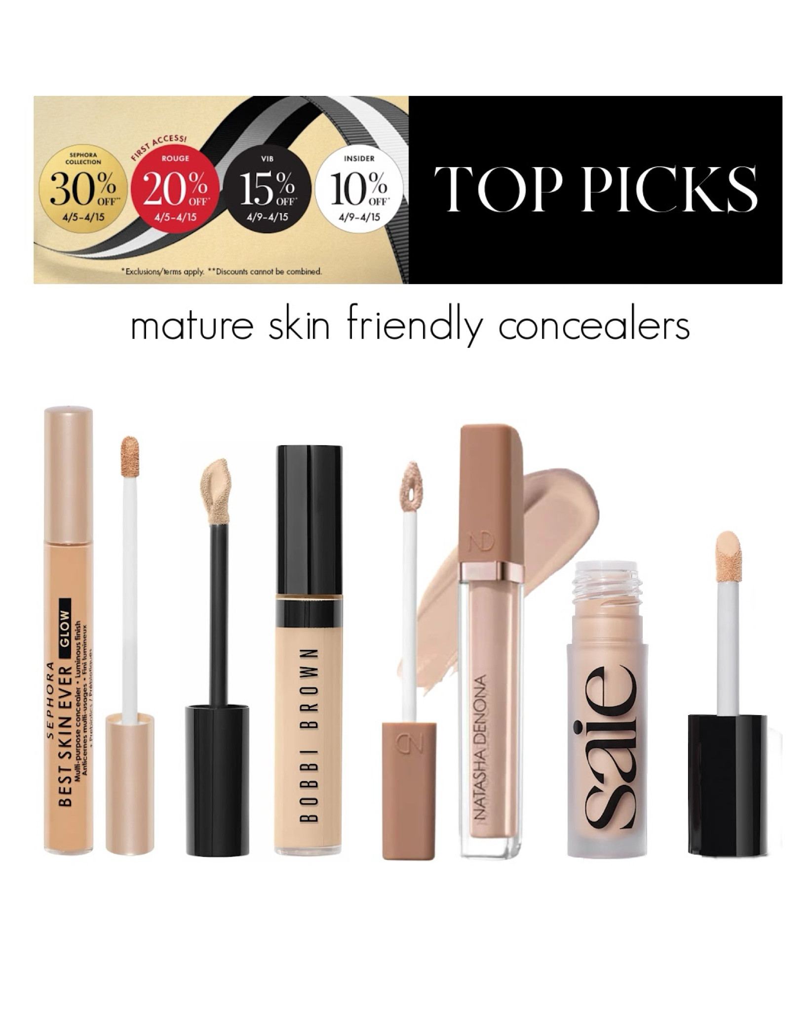 Mature skin friendly concealers @sephora 

#LTKxSephora #LTKover40 #LTKbeauty