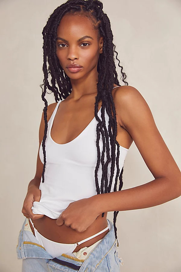 Seamless V-Neck Cami by Intimately at Free People, White, M/L | Free People (Global - UK&FR Excluded)