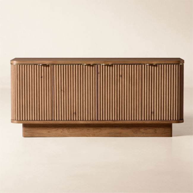 Davison 60"" Fluted Oak Media Console | CB2