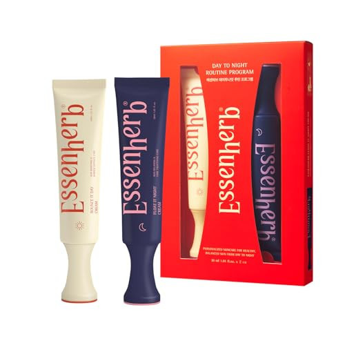 ESSENHERB Day to Night Routine Program – 24H K Beauty Skincare Set with Bounce It Day Cream & Float It Night Cream – Vegan Korean Moisturizer Duo for Hydration, Firming & Wrinkle Care (1.01oz&1.o1oz) | Amazon (US)